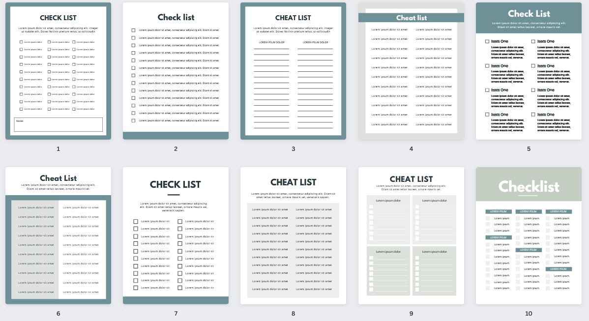 Checklist&Cheatsheet