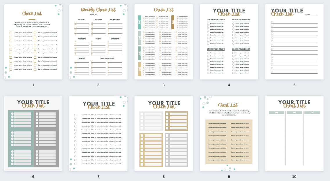 Checklist&Cheatsheet